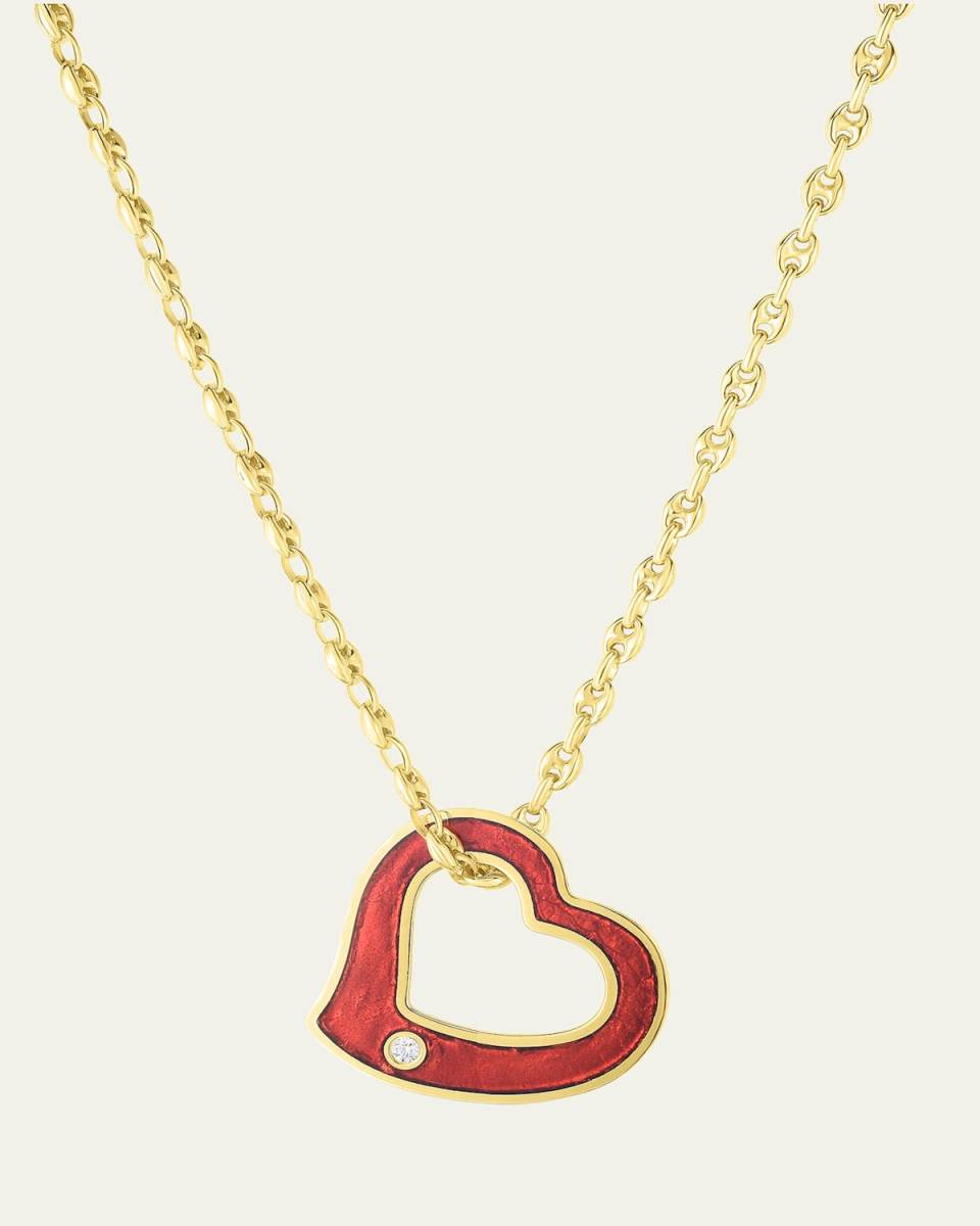 Heart Enamel Pendant Necklace